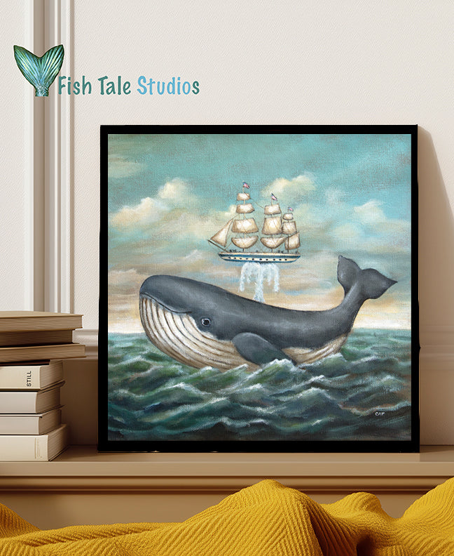The Preposterous Return of the Whaling Ship, I.M. Blubber, to Sag Harbor Fine Art Print