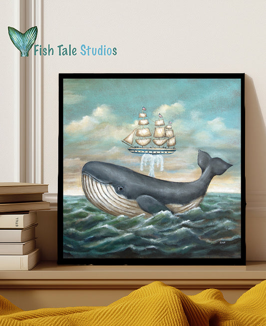 The Preposterous Return of the Whaling Ship, I.M. Blubber, to Sag Harbor Fine Art Print